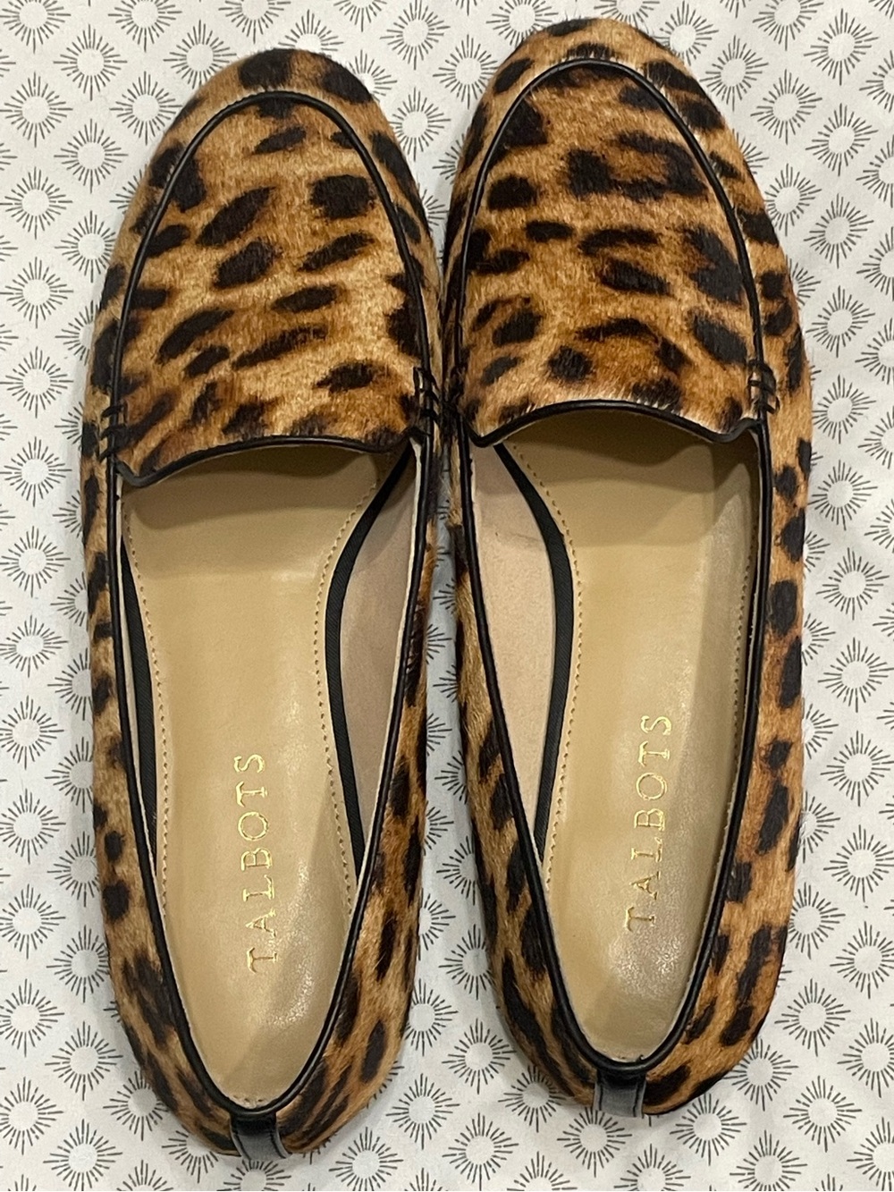 Talbots Leopard-Print Calf Hair Loafers in Brown and Black
